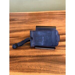 RARE Vintage Leather Luggage/Laptop Bag Tag IBM Embossed (Snap Closure)